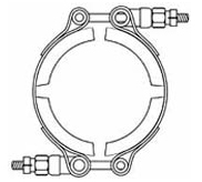 JV 7E 4C V Band Clamp withtwin opposed bolts 4 segments